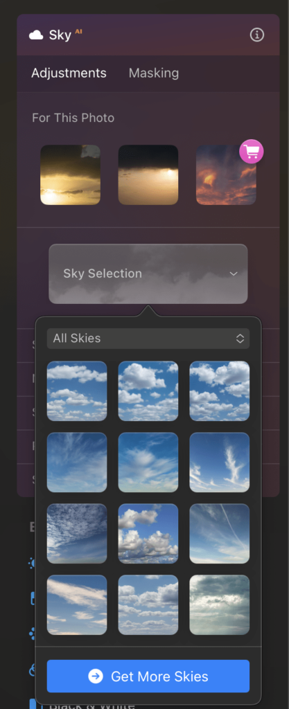 Luminar Neo - Sky Replacement options