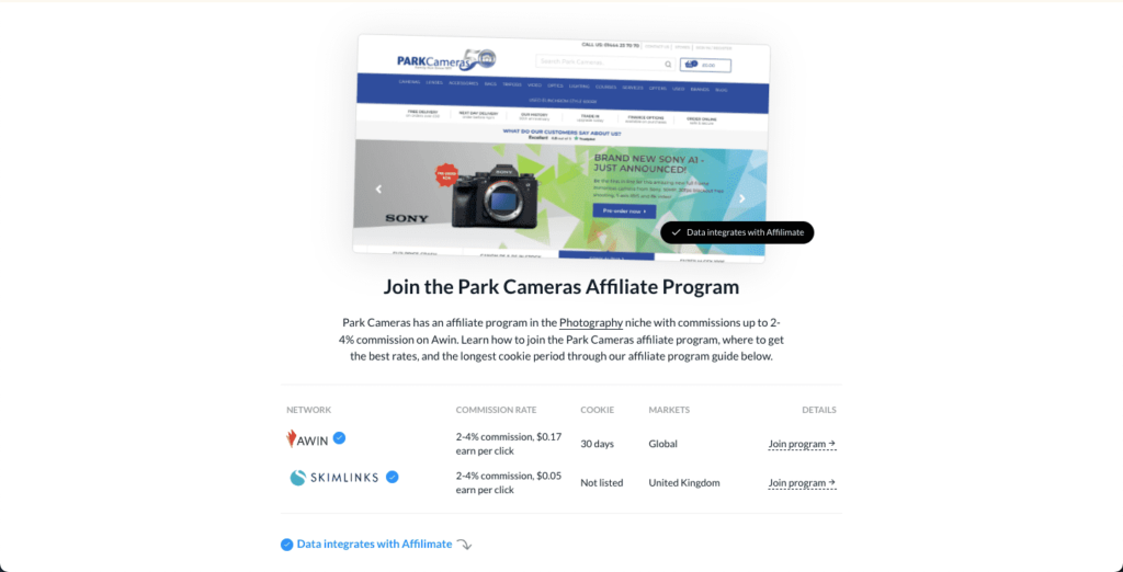 Park Cameras affiliate program