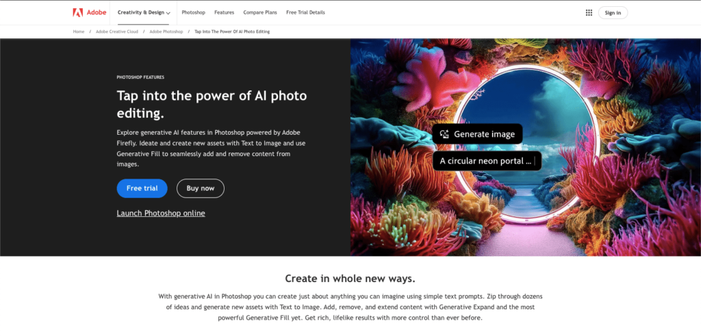 Adobe Photoshop | Best AI Photo Editors