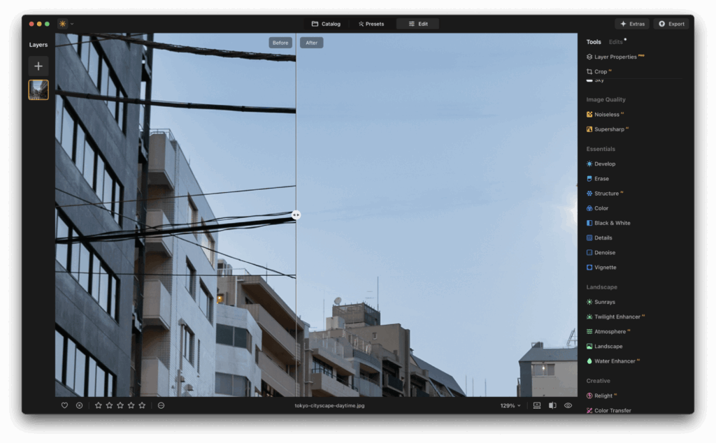 Remove power lines & objects